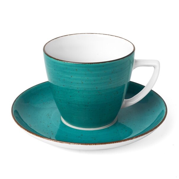 Filiżanka do kawy porcelanowa ze spodkiem Lubiana Boss 350 ml morski