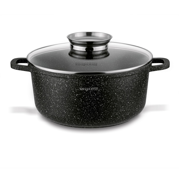 Garnek na indukcję z pokrywką Konighoffer Pollo Black 4,5 l