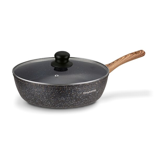 Patelnia granitowa głęboka KonigHOFFER Pescado z pokrywką 28 cm