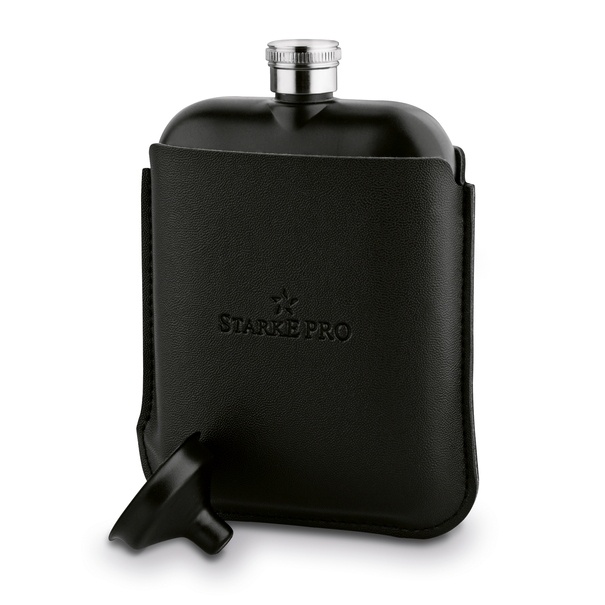 Piersi&oacute;wka ze stali nierdzewnej z lejkiem i etui Starke Pro 170 ml czarna