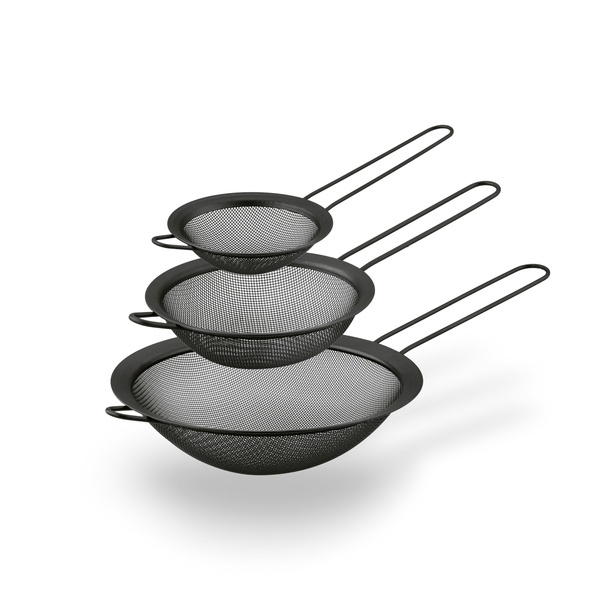 Sitka kuchenne metalowe z rączką Konighoffer Dark 10 cm 13 cm 18 cm czarne