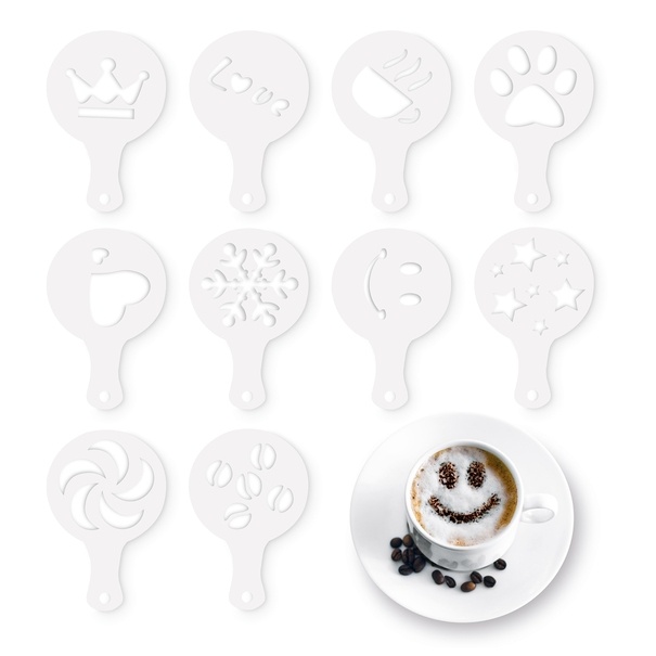 Szablony do kawy, tort&oacute;w i dekoracji ciasta Tadar 10 sztuk