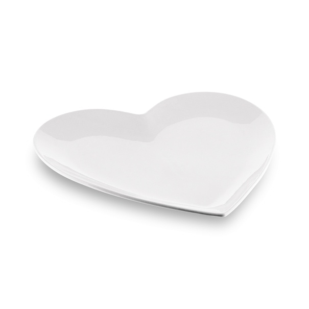 Talerz porcelanowy Tadar Serce 25 x 26 x 2 cm biały