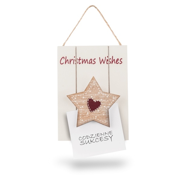 Zawieszka ścienna bożonarodzeniowa Tadar Wishes 10 x 2 x 13,5 cm biała