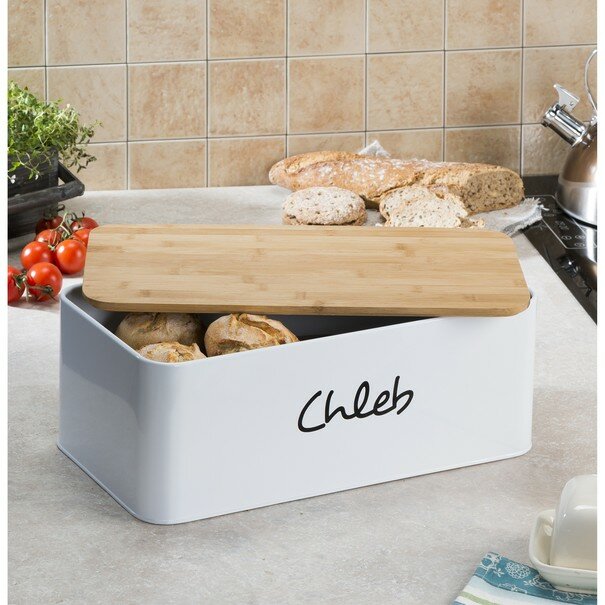 Chlebak stalowy Tadar Maestra 42 x 22 x 16 cm biały