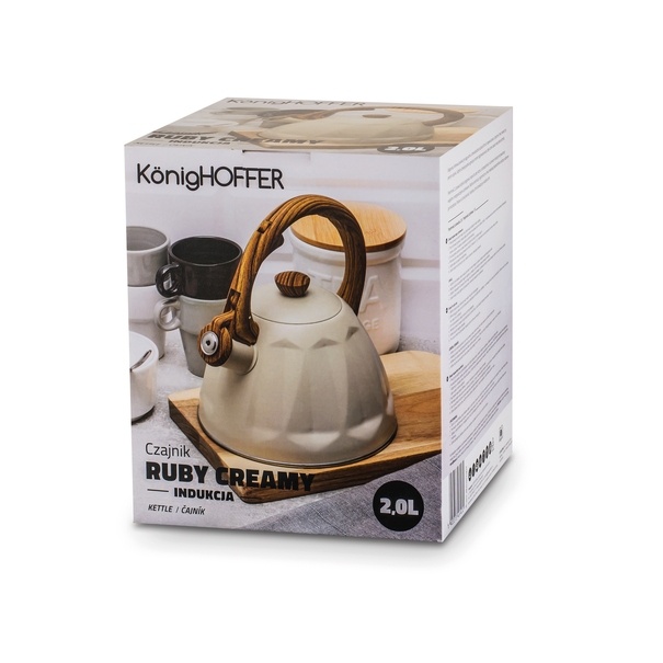 Czajnik na indukcję Konighoffer Ruby Creamy 2 l kremowy