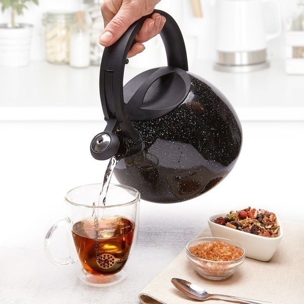 Czajnik nierdzewny Tadar Vita 2,5 l czarny marble