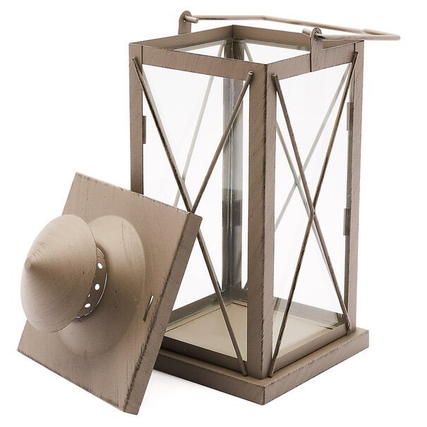 Lampion metalowy Tadar 18 x 18 x 40 cm antracyt