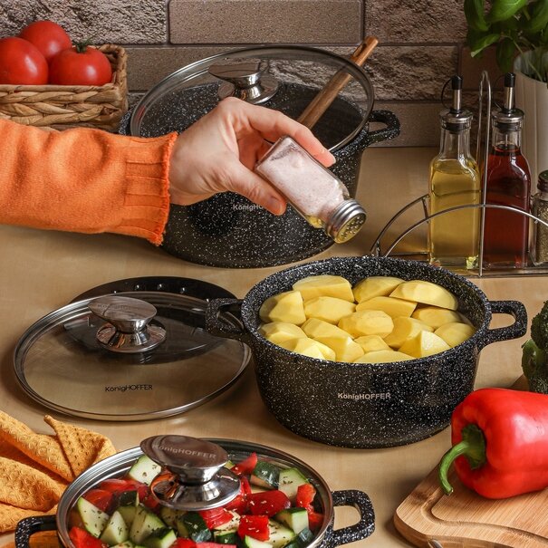 Garnek ceramiczny z pokrywką Konighoffer Kingstone 2,4 l na indukcję