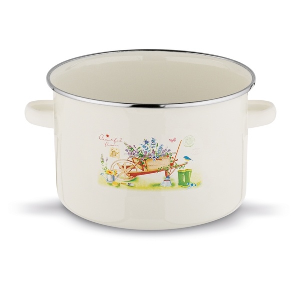 Garnek emaliowany z pokrywką retro Tadar Garden 2,3 l