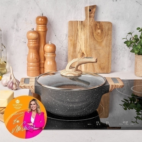 Garnek granitowy typu stone z pokrywką Konighoffer Fegato 2,2 l