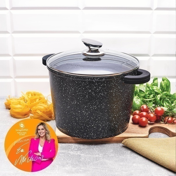 Garnek na indukcję wysoki Konighoffer Pollo 6 l i 2 nakładki