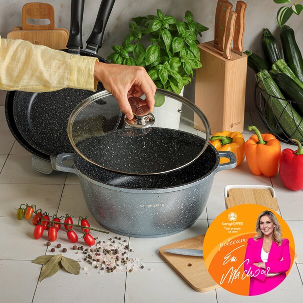 Garnek na indukcję z pokrywką Konighoffer Pollo Blue 6,3 l