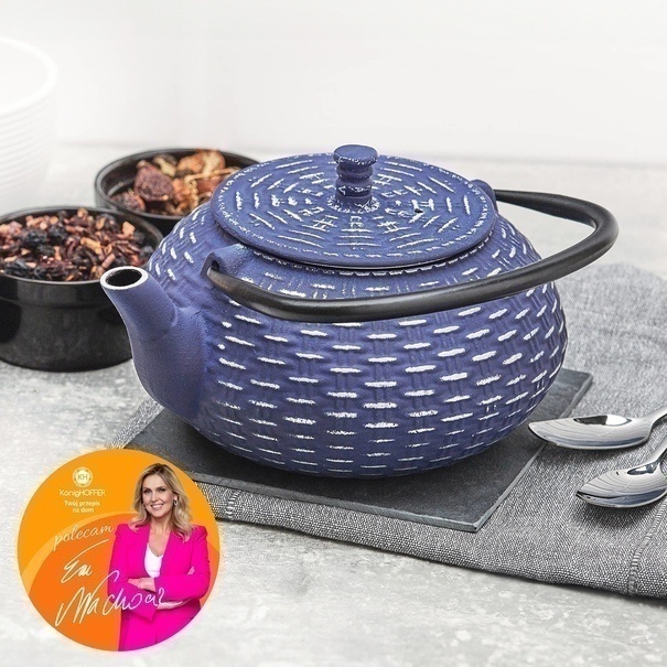 Imbryk do herbaty z zaparzaczem żeliwny Konighoffer Hanako Silver 0,8 l granatowy