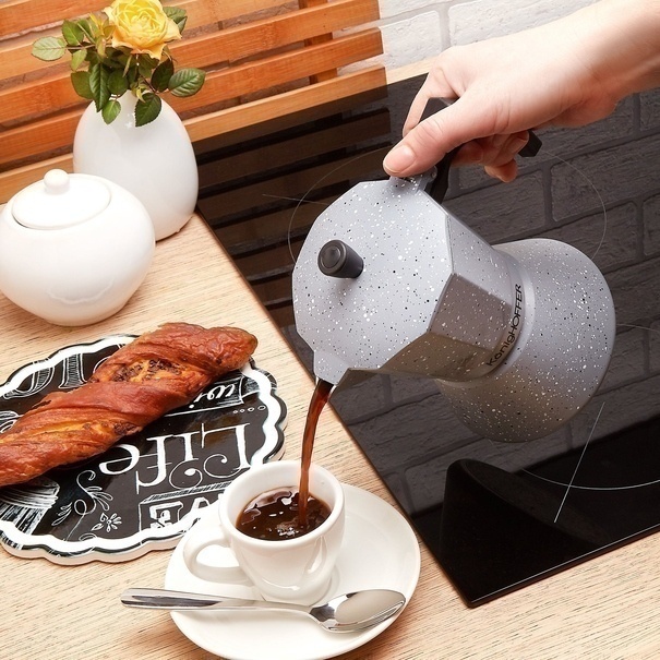 Kawiarka aluminiowa KonigHOFFER Grey Stone Marble 300 ml