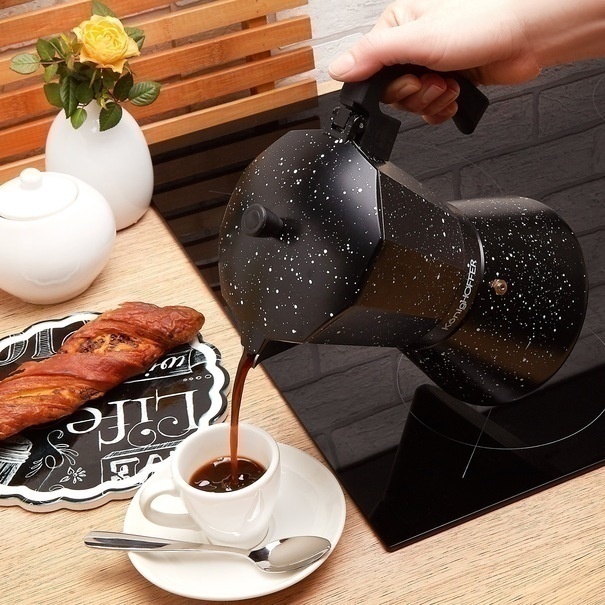 Kawiarka włoska KonigHOFFER Black Granite Marble 720 ml