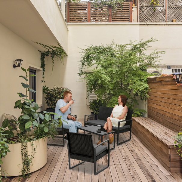 Meble ogrodowe tarasowe zestaw Tadar Madera 4 elementy