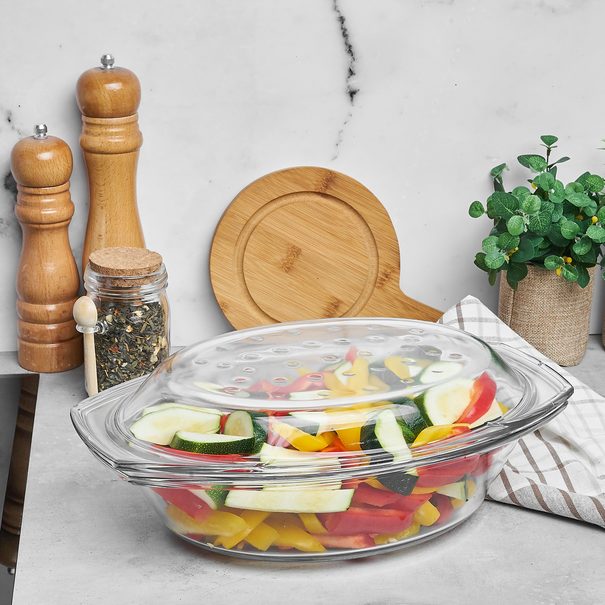 Naczynie żaroodporne owalne z pokrywą Termisil Grill&Drop 2,9 l
