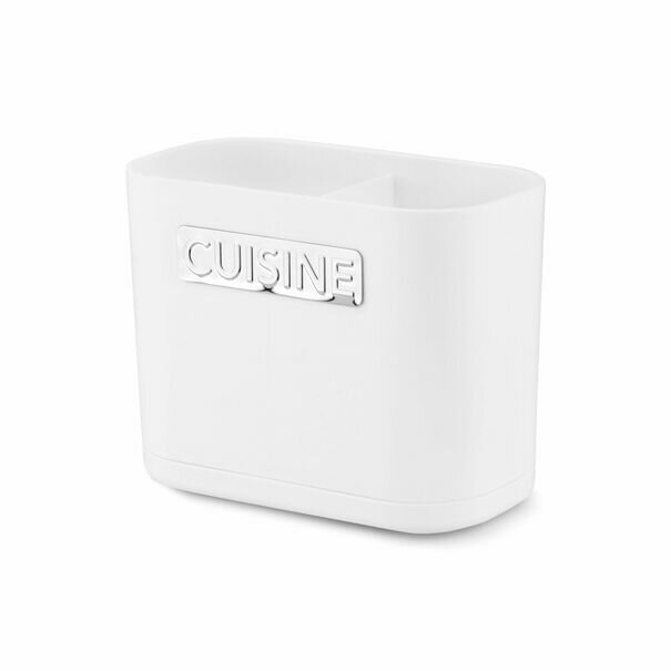 Ociekacz na sztućce Tadar Cuisine 13,5 x 7,5 x 10,8 cm biały