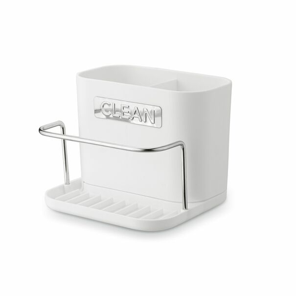 Ociekacz na sztućce z podstawką Tadar Clean 13,5 x 12 x 10,8 cm biały