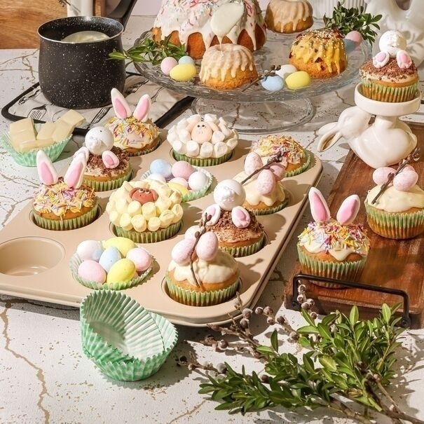 Papierowe papilotki do muffinek Tadar Zielone 60 sztuk mix wzor&oacute;w