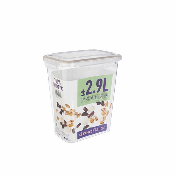 Pojemnik na żywność hermetyczny Great Plastic Alba 2,9 l mix kolor&oacute;w