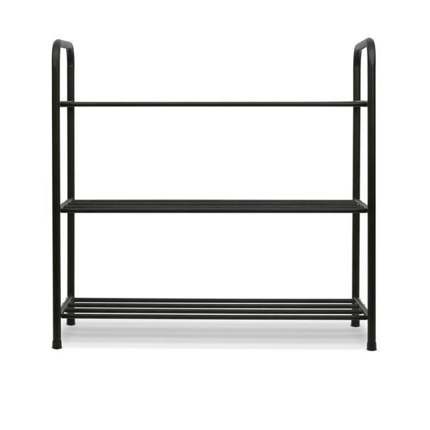 Regał na buty stalowy Konighoffer Arco 63 x 28 x 61 cm 3 poziomy czarny