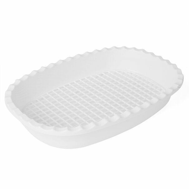 Taca do rozmrażania z ociekaczem Plastic Forte 32 x 21,5 x 6 cm biała
