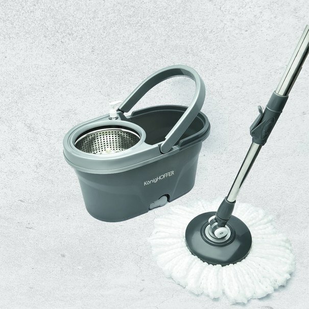 Wiadro plastikowe i mop obrotowy KonigHOFFER Clean It +zapas