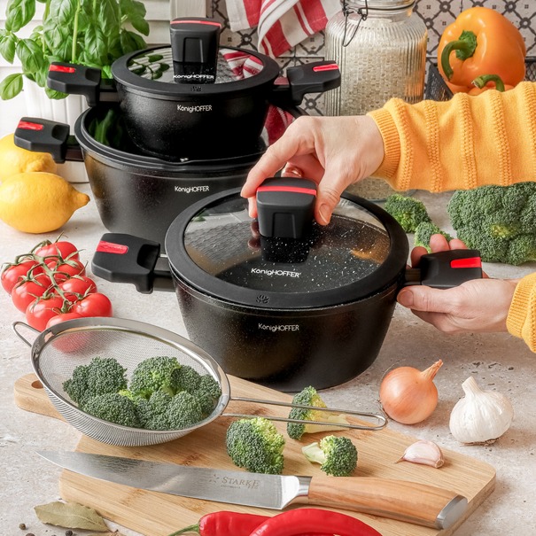 Zestaw garnk&oacute;w na indukcję Konighoffer Canise 6 element&oacute;w