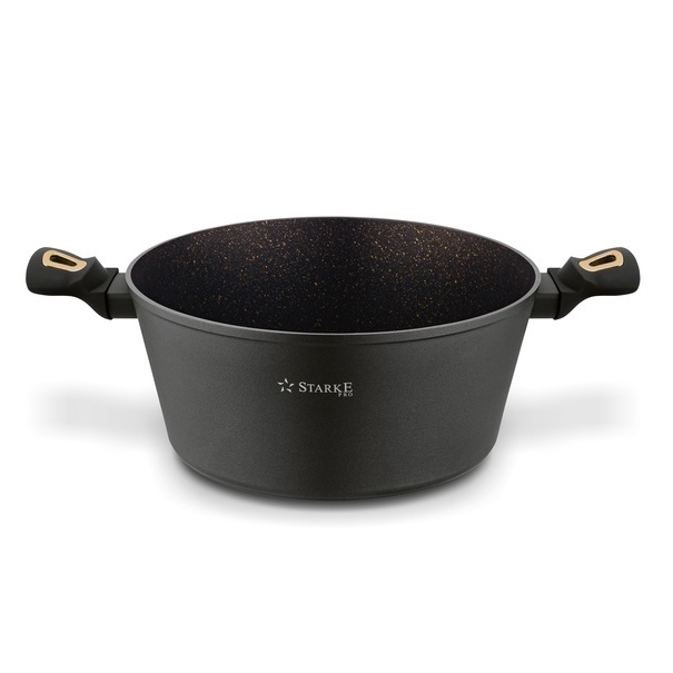 Garnek na indukcję z powłoką marmurową Starke Pro Dark Gold 6 l