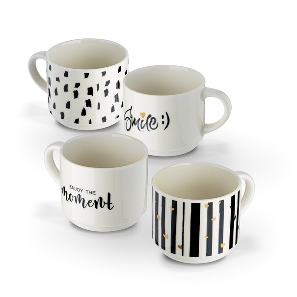 Komplet kubk&oacute;w na stojaku Tadar Decor 300 ml 4 sztuki