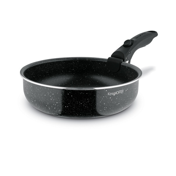 Komplet patelni głębokich z odpinaną rączką Konighoffer Spinel Black 20 / 24 / 28 cm indukcja