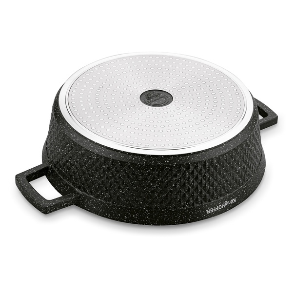 Patelnia marmurowa na indukcję kr&oacute;tkie uchwyty Konighoffer Escuro 28 cm