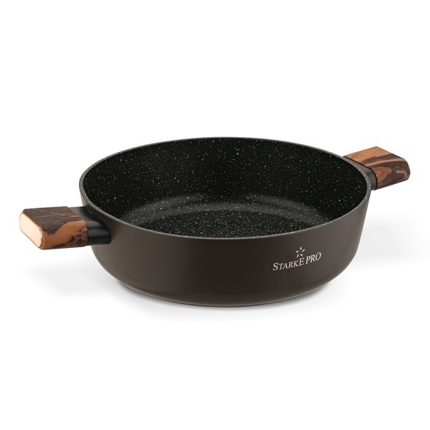 Patelnia na indukcję kr&oacute;tkie uchwyty z pokrywką Starke Pro Starlet Brown 28 x 8 cm