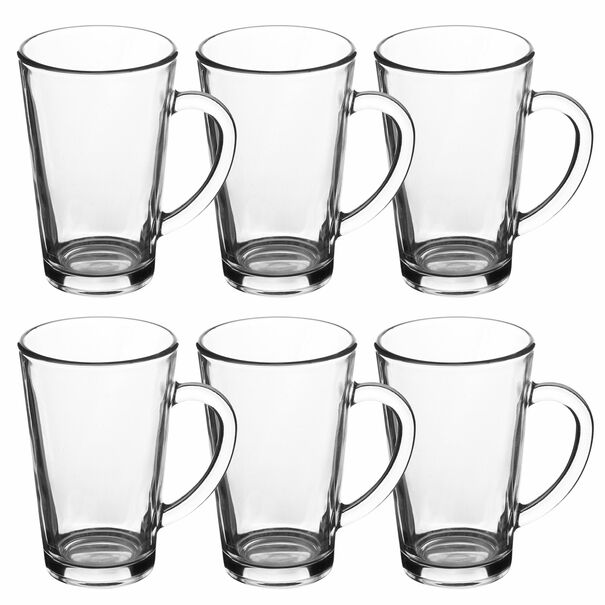 Szklanki do kawy Tadar Latte Macchiato 320 ml 12 sztuk i spieniacz do mleka