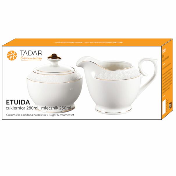 Cukiernica i mlecznik Tadar Etiuda porcelana NBC 280 ml/250 ml