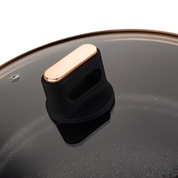 Patelnia głęboka na indukcję z pokrywką Starke Pro Starlet Black 28 x 8 cm
