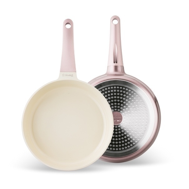 Zestaw garnk&oacute;w ceramicznych na indukcję Starke Pro Naturale Rose Gold 10 element&oacute;w