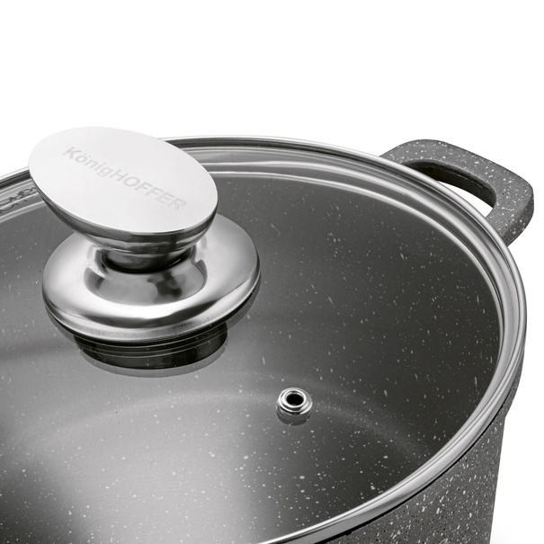 Zestaw garnk&oacute;w Konighoffer Pollo Grey 8 element&oacute;w 2 nakładki i 2 podkładki