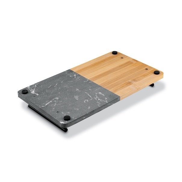 Deska do serwowania przekąsek marmur bambus z uchwytami Starke Pro 35 x 20 cm
