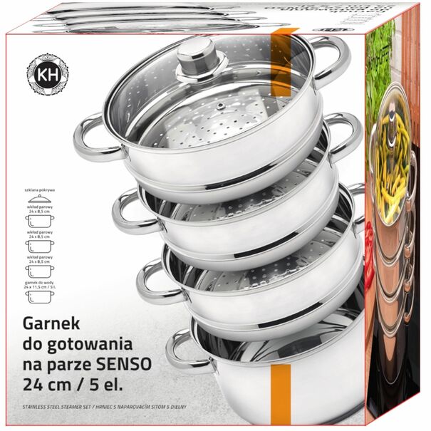 Garnek do gotowania na parze Konighoffer Senso 24 cm 5 element&oacute;w