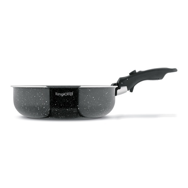 Komplet patelni głębokich z odpinaną rączką Konighoffer Spinel Black 20 / 24 / 28 cm indukcja