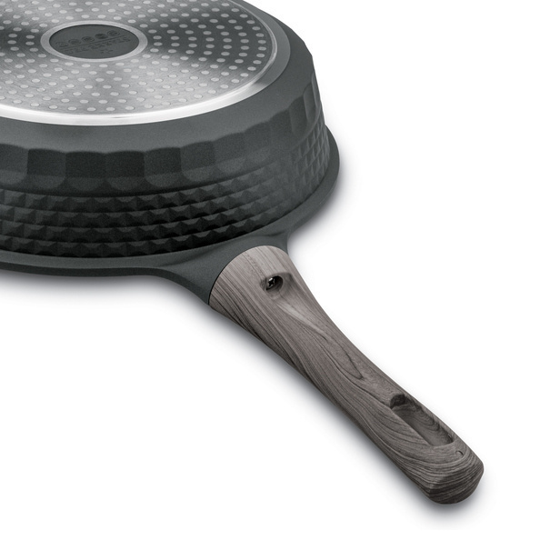 Patelnia głęboka na indukcję marmurowa z pokrywką Starke Pro Embossed 28 x 7,5 cm
