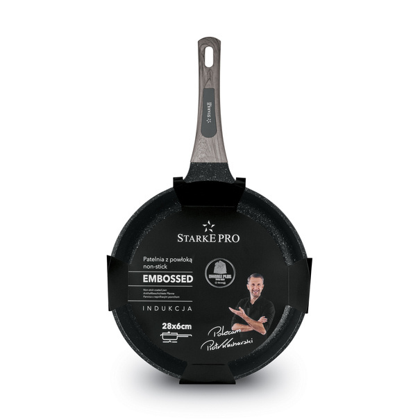 Patelnia na indukcję z powłoką marmurową Starke Pro Embossed 28 cm