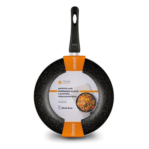 Patelnia WOK na indukcję Tadar Marmara Black 30 x 8,5 cm