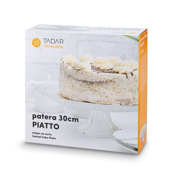 Patera na n&oacute;żce szklana na ciasto Tadar Piatto 30 cm