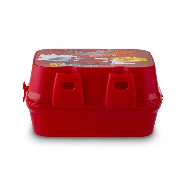 Lunch box z przegr&oacute;dkami widelcem i nożem dla dzieci Tuffex 12,5 x 17 x 9 cm mix kolor&oacute;w