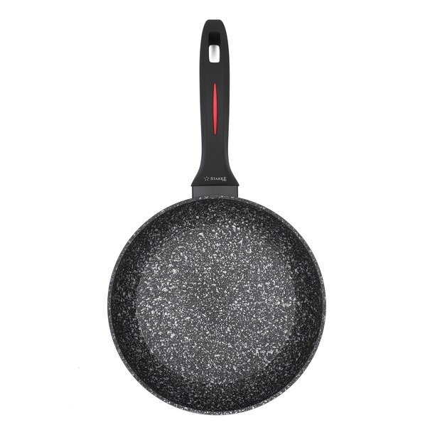 Zestaw 3 patelni granitowych Starke Pro Piccante 19,5 cm 23,5 cm i głęboka 27,5 cm