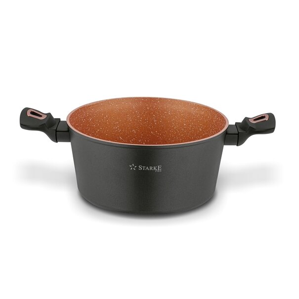 Zestaw garnk&oacute;w na indukcję z powłoką marmurową Starke Pro Dark Copper 10 element&oacute;w